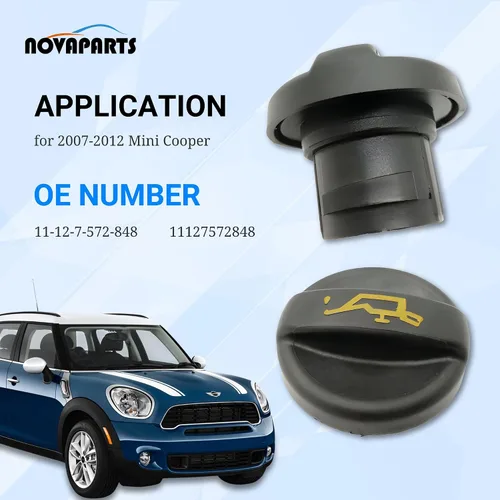 Miniatura 2 de NOVAPARTS Tapa de llenado de aceite de motor Tapa de tapón de llenado de aceite para 2007-2012 Mini Cooper 1.6L R55 R56 R57 R58 R59 11127572848
