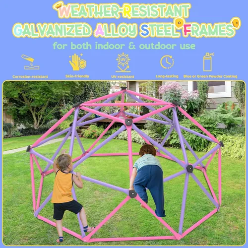Miniatura 3 de Gardenature Cúpula de escalada de 6 pies para niños de 3 a 8 años, gimnasio de jungla para interiores y exteriores, cúpula geométrica con escalador