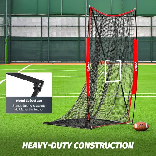 Miniatura 2 de ZELUS Red de Pateo de Fútbol Americano de 7x4 pies, Red Portátil de Lanzamiento de Fútbol Americano con Accesorio de Zona de Objetivo, Herramienta