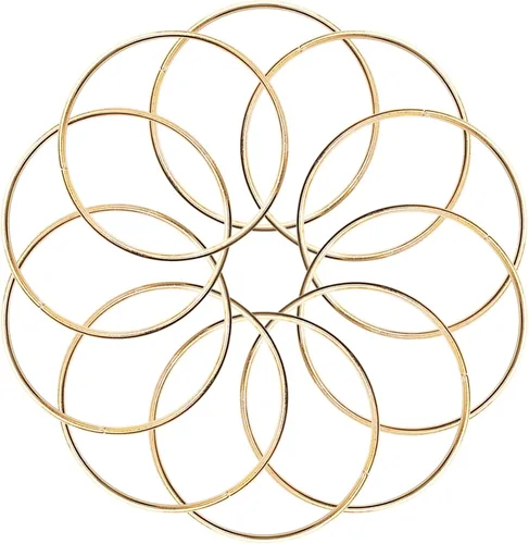 Miniatura 13 de 10 anillos de metal de 2 pulgadas para manualidades, aros de plata, anillos florales de macramé, para manualidades, suministros de atrapasueños
