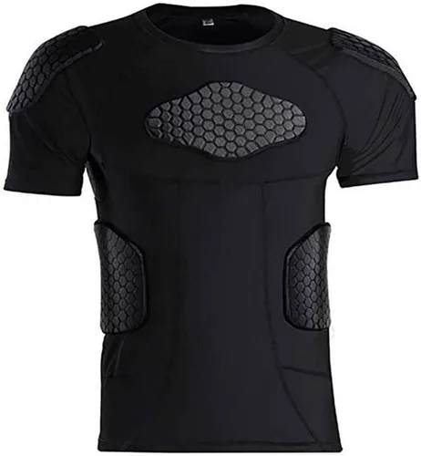 Miniatura 13 de Camiseta de portero para hombre acolchada, equipo de protección de fútbol americano para hombre, traje de entrenamiento, protector de costillas