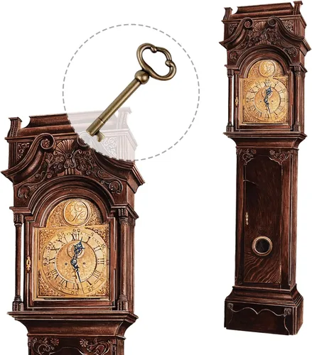 Miniatura 5 de KY-2AB - Llave de esqueleto universal, latón antiguo, llave de esqueleto de barril hueco para gabinetes, curio, cajas de joyería, escritorio y más