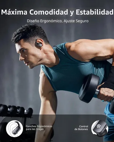 Miniatura 6 de bmanl Auriculares Inalámbricos Bluetooth Auriculares con Ganchos Sobre la Oreja Auriculares con 80H Tiempo de Reproducción, Pantalla de Energía LED
