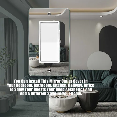 Miniatura 5 de 3 piezas de placas de interruptor de luz acrílica de espejo, cubiertas de salida de placa de pared duradera, placas de interruptor de espejo de 3