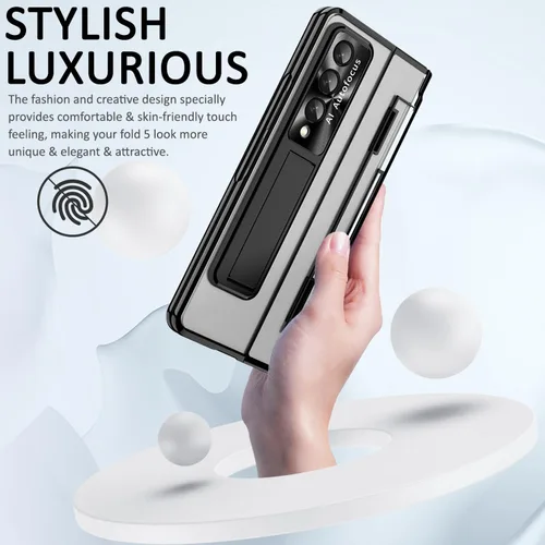 Miniatura 6 de Miimall Funda compatible con Samsung Galaxy Z Fold 5 con protección mejorada de bisagra, película de lente de cámara, protector de pantalla frontal