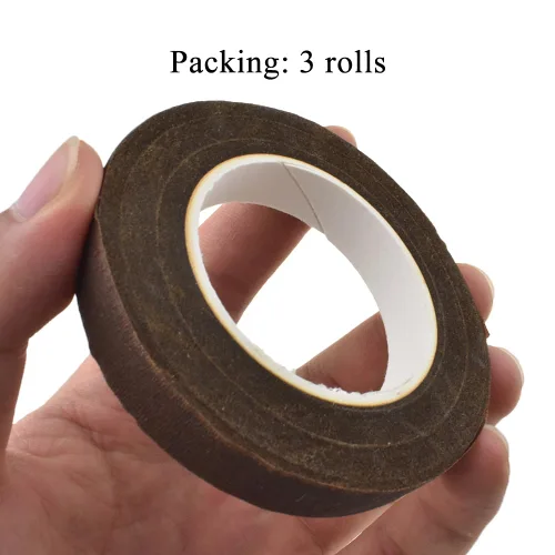 Miniatura 6 de HAHIYO Marrón 3 Rollos Cinta Floral de 0.5 Pulgadas de Ancho - 270 Pies/90 Yardas Total de Papel Impermeable Cinta para Envolver Tallos de Florista