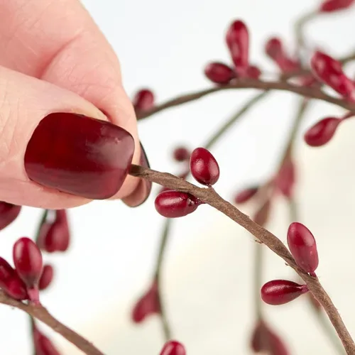 Miniatura 4 de Guirnalda artificial de una sola enredadera de arándano rojo con bayas rústicas, decoración de casa de campo para arreglos de mesa, chimenea