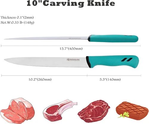 Miniatura 3 de YOUSUNLONG Cuchillo de trinchar de 8 pulgadas – Hoja de acero de molibdeno de alto carbono – Cuchillos para cortar carne – Mango ergonómico