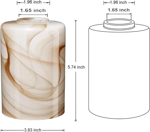 Miniatura 3 de Paquete de 3 pantallas cilíndricas de vidrio para aplique de pared, mini lámpara colgante de ventilador de techo, luz con accesorio de 1.65