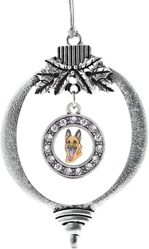 Miniatura 131 de Inspired Silver - Twin One - Adorno festivo de Navidad de plata - Adorno festivo de árbol de Navidad con dije de círculo y circonita cúbica