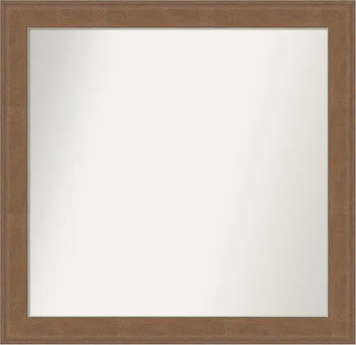 Miniatura 340 de Amanti Art Espejo de baño marrón para sobre el fregadero, 25 x 25 pulgadas, hecho a medida, espejo de tocador cuadrado marrón medio, marco de madera