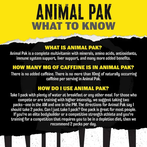 Miniatura 2 de Animal Pak - Multivitamínico conveniente para hombres y mujeres, paquete diario todo en uno de vitaminas y suplementos - Zinc, vitaminas C, B, D