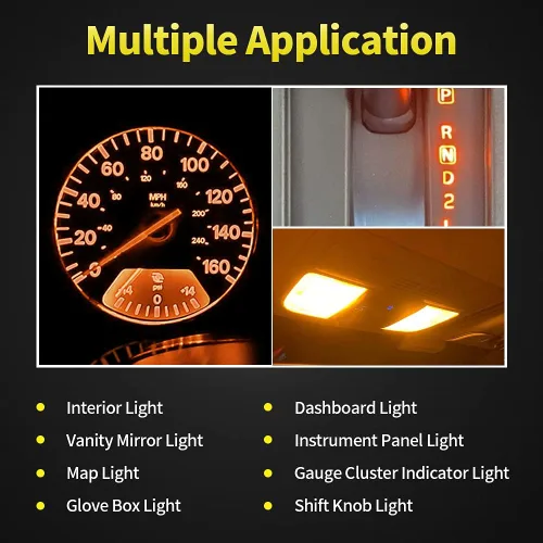 Miniatura 5 de AUXLIGHT 20 bombillas LED T5 para tablero de instrumentos 3030 chipsets 74 37 27 17 2721 reemplazos para puerta interior cúpula panel