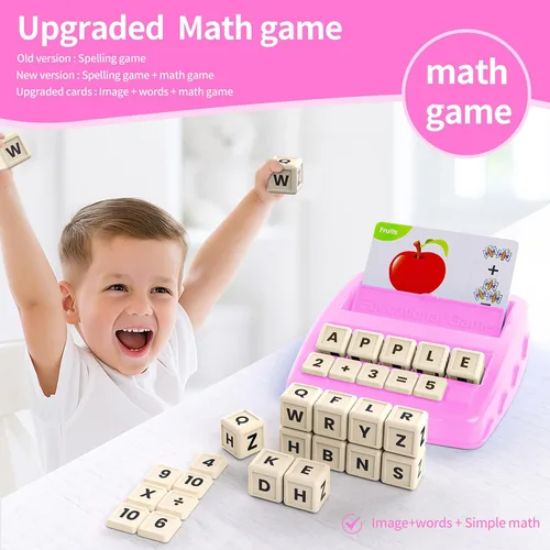 Miniatura 2 de Juguetes educativos Juegos de aprendizaje para niños de 3 a 8 años, juego educativo de emparejar letras y ortografía, juego de matemáticas tempranas