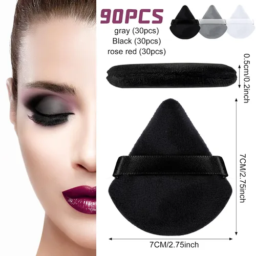 Miniatura 2 de Meanplan 90 esponjas de maquillaje con forma de triángulo suave, con correa, licuadoras y esponjas de maquillaje, base cosmética, herramienta