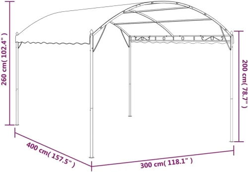Miniatura 5 de Gazebo de 10 x 12, cenador para exteriores, kiosco de 13.1 x 9.8 x 8.5 pies, color gris pardo, 0.6 oz/ft² adecuado para exteriores, jardín, camping