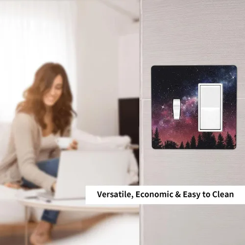 Miniatura 349 de Cubiertas de placa de pared de 3 gang con interruptor de luz de triple palanca, en negro y dorado con esplendor de oro rosa, estampado floral
