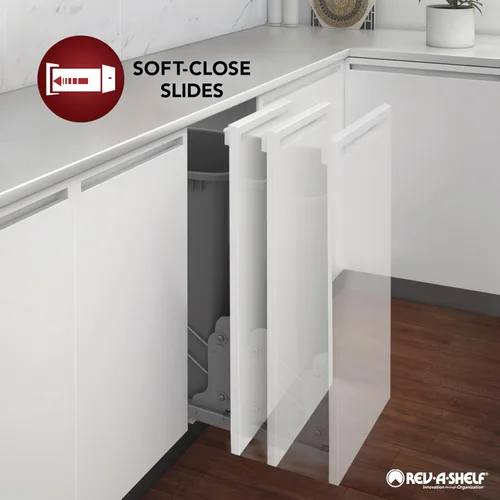 Miniatura 7 de Rev-A-Shelf Organizador de pared extraíble para armario de cocina, organizador de despensa deslizante con cierre suave en varios tamaños, madera