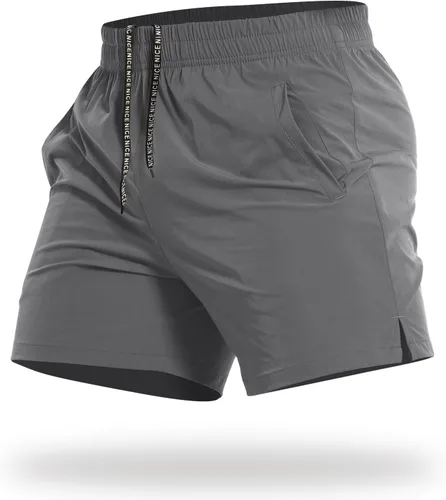 Miniatura 20 de CANGHPGIN Pantalones cortos deportivos de entrenamiento para hombre de 7 pulgadas / 5 pulgadas, de secado rápido, pantalones cortos de correr