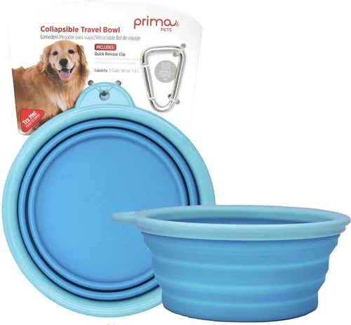 Miniatura 16 de Prima Pet Plegable Silicona Food & agua Tazón con clip de viaje para perro y gato, tamaños disponibles: pequeño (1,5 tazas) & Grande (5 tazas), Agua
