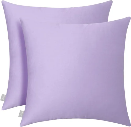 Miniatura 17 de Thmyo - Paquete de 2 fundas de almohada de algodón sólido decorativas cuadradas, fundas de almohada DIY, fundas de almohada en blanco