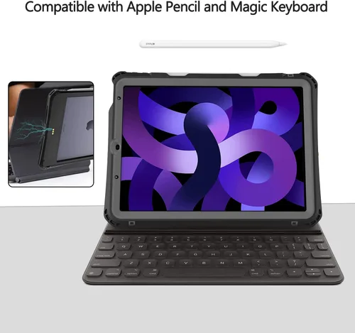 Miniatura 4 de Funda impermeable compatible con iPad Air de 11 pulgadas (M2)/5ª/4ª generación de 10.9 pulgadas, funda protectora de cuerpo completo con protector