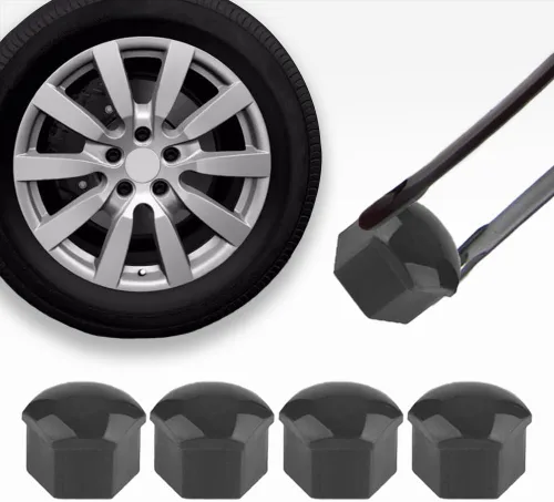 Miniatura 4 de ASUBHA 20 fundas para tuercas de llanta, tapas de tuerca de rueda de automóvil, cubiertas antirrobo de 0.669 in con herramienta de extracción