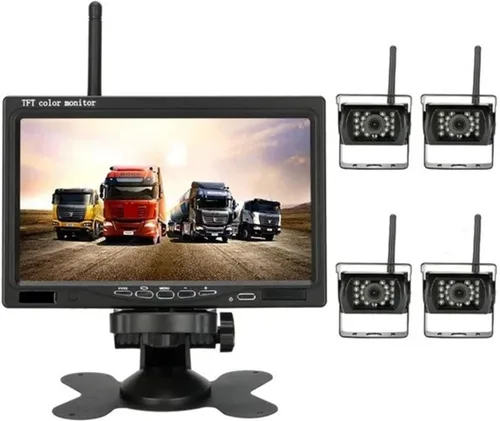 Miniatura 8 de Cámara de marcha atrás inalámbrica para vehículos, monitor LCD de 7 pulgadas para camiones, autobús, caravana, remolque, excavadora, monitor