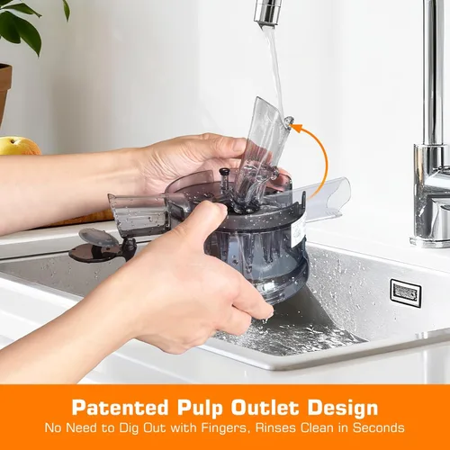 Miniatura 5 de Máquinas extractoras de jugo de prensa en frío con canal de alimentación grande de 6.5", extractor de jugos para verduras y frutas enteras, alto