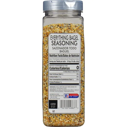 Miniatura 2 de McCormick Culinary Condimento Everything Bagel, 21 oz (Paquete de 6) - Seis Recipientes de 21 Onzas de Mezcla de Condimento Everything Bagel