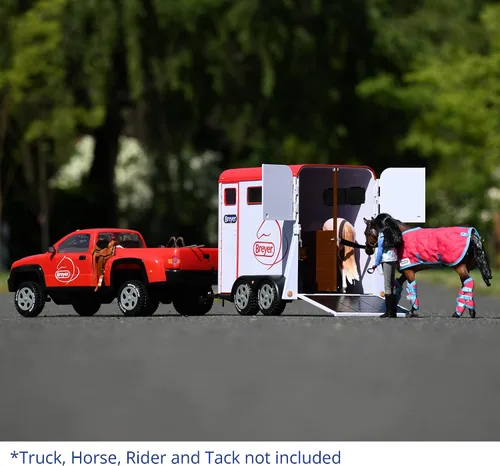 Miniatura 3 de Breyer Serie Tradicional de Juguete de Remolque de Dos Caballos (Escala 1: 9) Modelo # 2619 Blanco