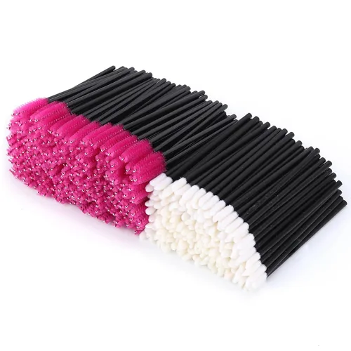 Miniatura 8 de Tbestmax 200 carretes desechables para rímel y cepillos de labios, aplicador de brillo de labios para extensiones de pestañas de cejas, kits de Negro