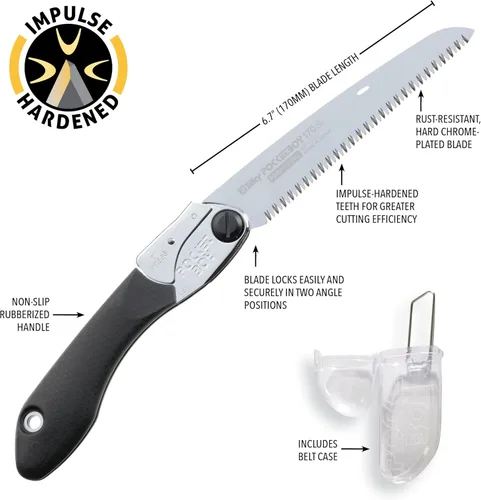 Miniatura 4 de Sierra de mano plegable Silky PocketBoy de la serie profesional, 170 mm, con dientes medianos (340-17)