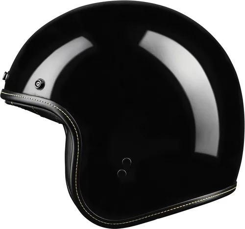 .38 Casco retro NEGRO BRILLANTE MD