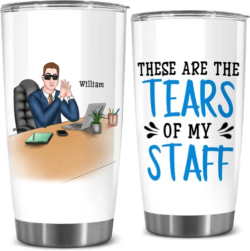 Miniatura 8 de BECHUSKY Regalos Personalizados para Contadores para Jefes, Mujeres y Hombres - Taza Termo Personalizada con Nombre de Hoja de Cálculo - Regalos