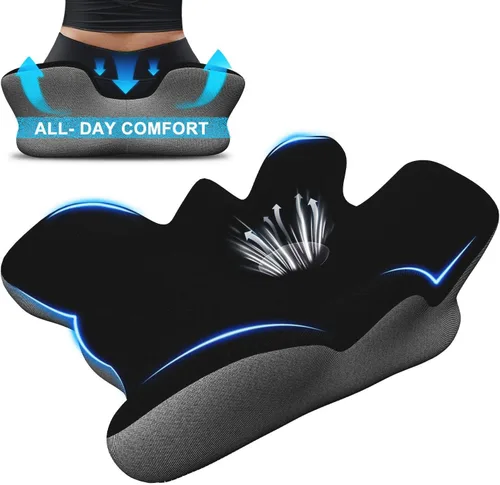 Cojín de asiento para aliviar la presión del coxis de cadera, cojines ergonómicos extra grandes de espuma viscoelástica de 6 pulgadas de grosor para