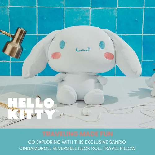 Miniatura 2 de Sanrio Cinnamoroll - Almohada cervical reversible y felpa para adultos, esenciales de viaje para un apoyo extra cómodo en aviones, automóviles