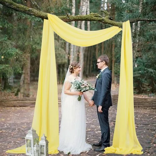 Miniatura 21 de AMZLOKAE Cortinas de arco de boda burdeos 2 paneles de tela de gasa de 18 pies 6 yardas de decoración elegante de gasa Perfecto para ceremonia