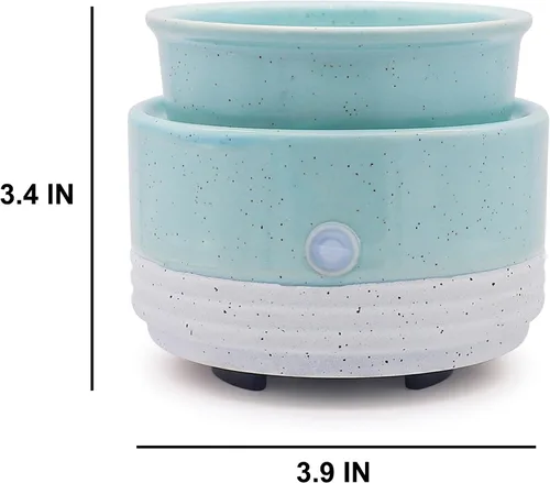 Miniatura 6 de CVHOMEDECO. Calentador de velas y fragancias 2 en 1, calentador eléctrico de cera derretida, para velas perfumadas, cera derretida y tartas