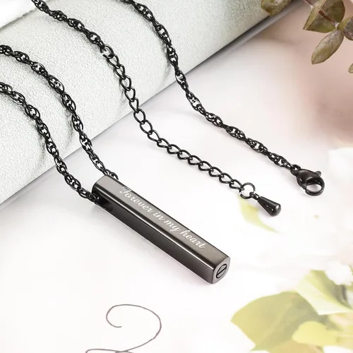 Miniatura 3 de abooxiu Collar de Urna para Cenizas Humanas, Joyería de Cremación para Cenizas en Acero Inoxidable, Colgante de Recuerdo de Cenizas, Collar de Urna