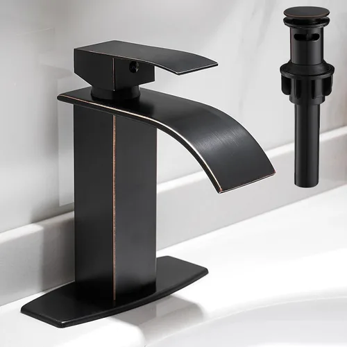 Miniatura 20 de Hoimpro Grifo de Baño en Cascada con Líneas de Suministro cUPC, Grifo de Lavabo de Baño de Una Sola Manija, Grifo de Tocador Vessel para RV