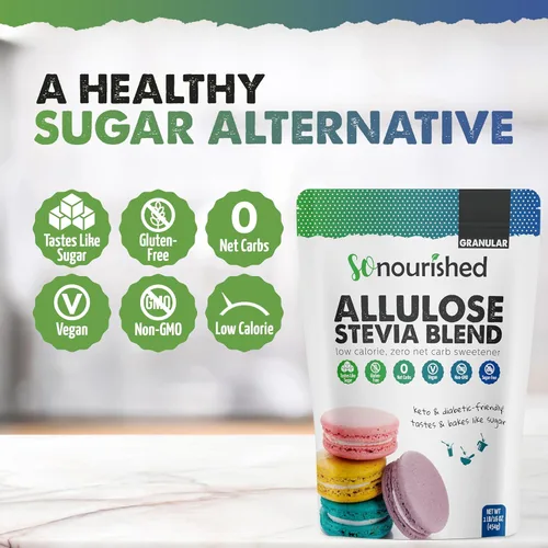 Miniatura 3 de So Nourished Stevia con edulcorante de alulosa granular - Sustituto de azúcar 1:1, Keto - 0 calorías, 0 carbohidratos netos, sin OGM (3 lb / 48 oz)