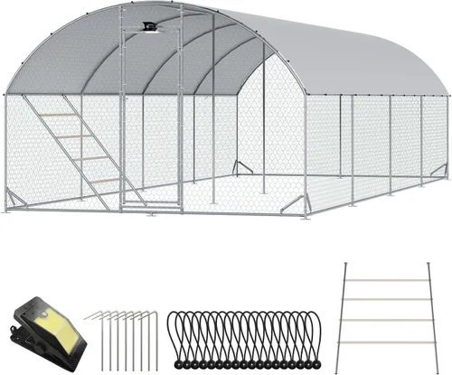 Miniatura 12 de Gallinero grande de metal para gallinero, corral para 40 pollos, jaula de aves de corral con cubierta impermeable para conejos, pato, corren