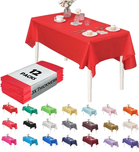 Miniatura 27 de Paquete de 12 manteles de plástico resistentes, reutilizables., Azul Royal Azul real