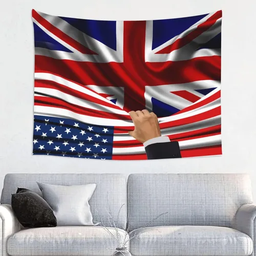 Miniatura 10 de Tapiz decorativo para pared, diseño de bandera estadounidense y bandera de Belice, manteles de arte hippie de 29 x 37 pulgadas para dormitorio, sala