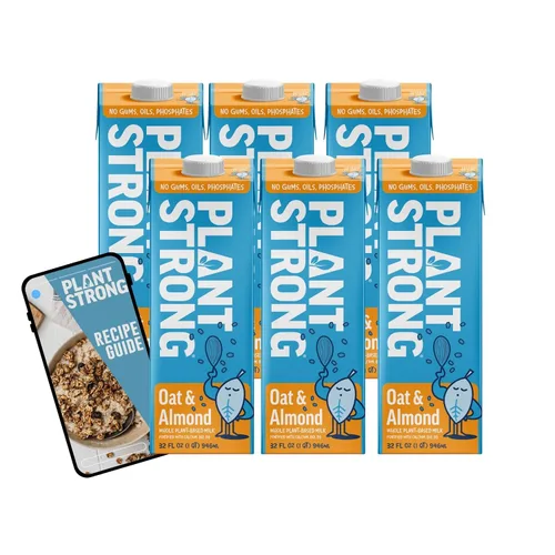 Miniatura 9 de PLANTSTRONG Leche: leche entera a base de plantas, fortificada con calcio, B12 y D3, sin gomas ni aceites, proyecto verificado sin OMG, sin gluten