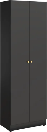 IRONMIX Estantería de metal con puertas, estantería alta con estantes ajustables, 5 niveles, organizador de almacenamiento, gabinete de