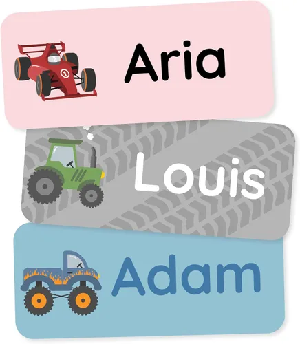 Miniatura 17 de Etiquetas de nombre personalizadas para niños (60) – Adhesivos personalizados impermeables y duraderos para ropa, guardería, oficina y suministros