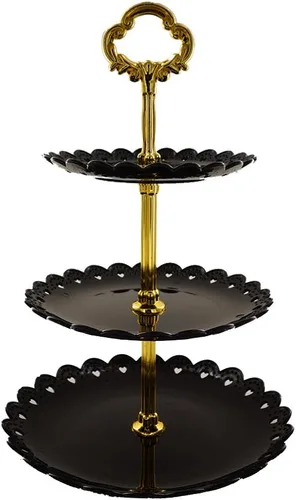 Soporte para repostería de 3 niveles, color blanco, para cupcakes, postres, decoración de mesa para fiestas, cumpleaños, fiestas de té, baby shower