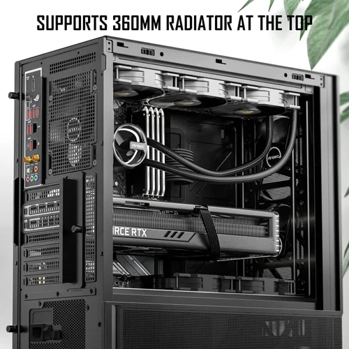 Miniatura 4 de Antec P30 AIR, 2 ventiladores PWM de 5.512 in y 1 ventilador PWM de 4.724 in y 2 ventiladores inversos PWM de 4.724 in incluidos, detalles de madera